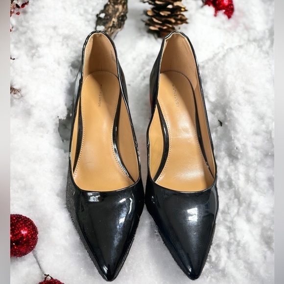 14th & Union Black Patent Leather Pointed Toe Block Heels Women’s Size 10 - Picture 6 of 6